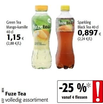 Promoties Fuze tea volledig assortiment - FuzeTea - Geldig van 04/07/2018 tot 17/07/2018 bij Colruyt