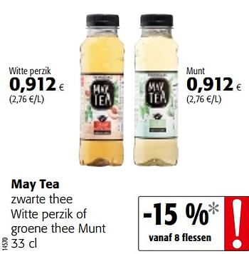 Promoties May tea zwarte thee witte perzik of groene thee munt - May Tea - Geldig van 04/07/2018 tot 17/07/2018 bij Colruyt