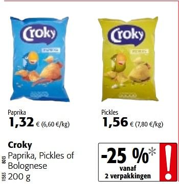 Promoties Croky paprika, pickles of bolognese - Croky - Geldig van 04/07/2018 tot 17/07/2018 bij Colruyt