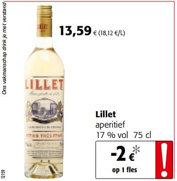 Promoties Lillet aperitief - Lillet - Geldig van 04/07/2018 tot 17/07/2018 bij Colruyt