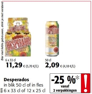 Promoties Desperados in blik 50 cl of in fles - Desperados - Geldig van 04/07/2018 tot 17/07/2018 bij Colruyt