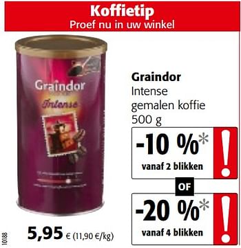 Promoties Graindor intense gemalen koffie - Graindor - Geldig van 04/07/2018 tot 17/07/2018 bij Colruyt
