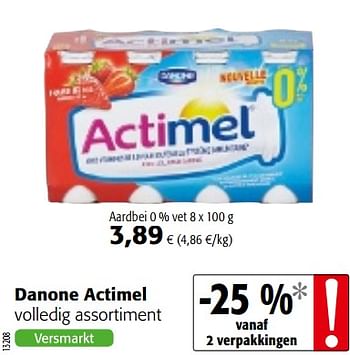 Promoties Danone actimel volledig assortiment - Danone - Geldig van 04/07/2018 tot 17/07/2018 bij Colruyt