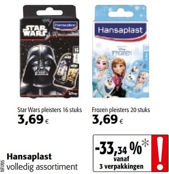 Promoties Hansaplast volledig assortiment - Hansaplast - Geldig van 04/07/2018 tot 17/07/2018 bij Colruyt