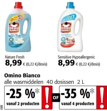 Promoties Omino bianco alle wasmiddelen - Omino Bianco - Geldig van 04/07/2018 tot 17/07/2018 bij Colruyt