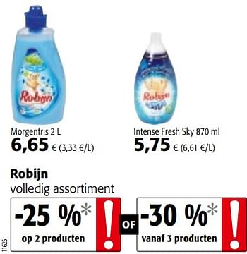 Promoties Robijn volledig assortiment - Robijn - Geldig van 04/07/2018 tot 17/07/2018 bij Colruyt