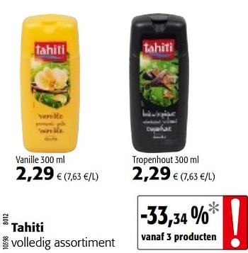 Promoties Tahiti volledig assortiment - Palmolive Tahiti - Geldig van 04/07/2018 tot 17/07/2018 bij Colruyt