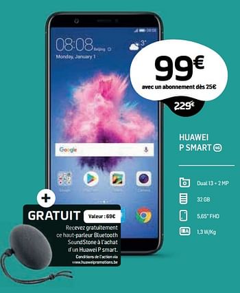 Promotions Huawei p smart - Huawei - Valide de 05/07/2018 à 21/08/2018 chez Base