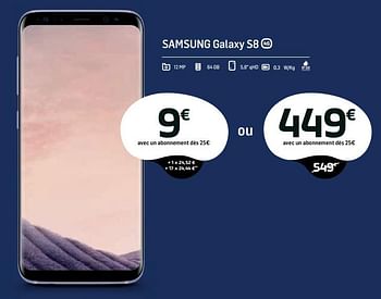 Promotions Samsung galaxy s8 - Samsung - Valide de 05/07/2018 à 21/08/2018 chez Base