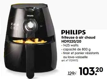 Promotions Philips friteuse à air chaud hd9220-20 - Philips - Valide de 30/06/2018 à 15/07/2018 chez Blokker
