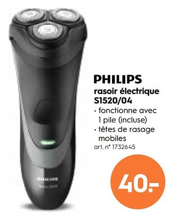 Promotions Philips rasoir électrique s1520-04 - Philips - Valide de 30/06/2018 à 15/07/2018 chez Blokker