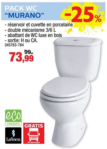 Promotions Pack wc murano - Lafiness - Valide de 04/07/2018 à 15/07/2018 chez Hubo