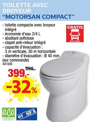 Promotions Toilette avec broyeur motorsan compact - Motorsan - Valide de 04/07/2018 à 15/07/2018 chez Hubo