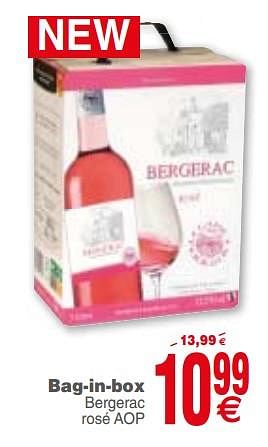 Promoties Bag-in-box bergerac rosé aop - Rosé wijnen - Geldig van 10/07/2018 tot 16/07/2018 bij Cora