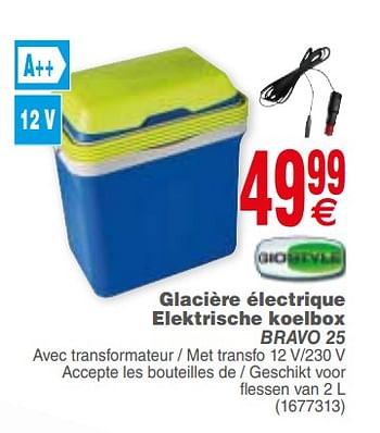 Promotions Glacière électrique elektrische koelbox bravo 25 - Gio Style - Valide de 10/07/2018 à 23/07/2018 chez Cora