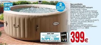Promotions Spa gonflable - opblaasbare spa bubble therapy - Intex - Valide de 10/07/2018 à 23/07/2018 chez Cora