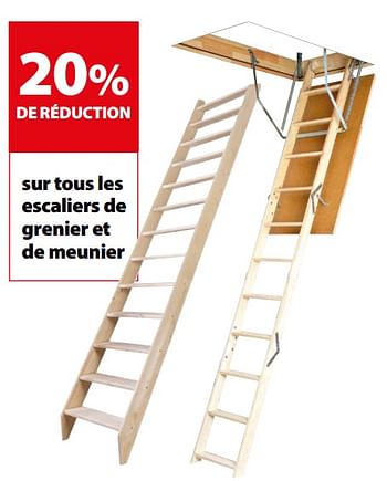 Promotions 20% de réduction sur tous les escaliers de grenier et de meunier - Produit maison - Gamma - Valide de 18/07/2018 à 30/07/2018 chez Gamma