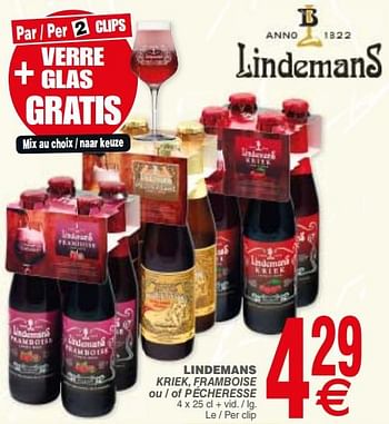Promotions Lindemans - Lindemans - Valide de 10/07/2018 à 16/07/2018 chez Cora