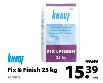 Promotions Fix + finish - Knauf - Valide de 18/07/2018 à 30/07/2018 chez Gamma