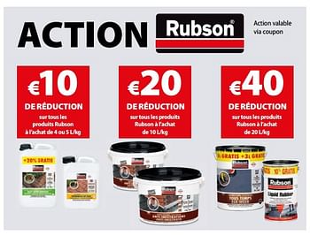 Promotions €10 de réduction sur tous les produits rubson - Rubson - Valide de 18/07/2018 à 30/07/2018 chez Gamma