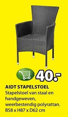 Promoties Aidt stapelstoel - Huismerk - Jysk - Geldig van 09/07/2018 tot 22/07/2018 bij Jysk