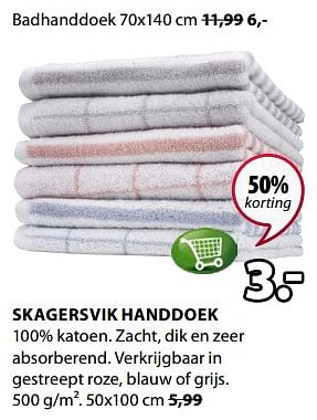 Promoties Skagersvik handdoek - Huismerk - Jysk - Geldig van 09/07/2018 tot 22/07/2018 bij Jysk