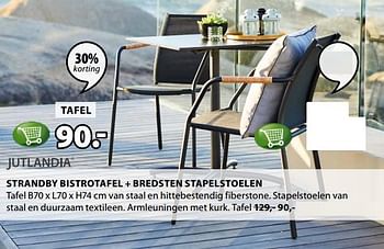 Promoties Strandby bistrotafel - Jutlandia - Geldig van 09/07/2018 tot 22/07/2018 bij Jysk