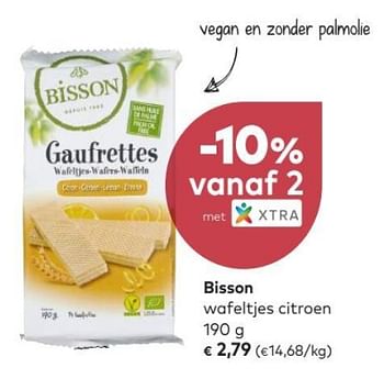 Promoties Bisson wafeltjes citroen - Bisson - Geldig van 04/07/2018 tot 31/07/2018 bij Bioplanet