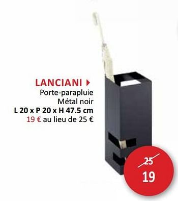 Promotions Lanciani porte-parapluie - Produit maison - Weba - Valide de 30/06/2018 à 31/07/2018 chez Weba