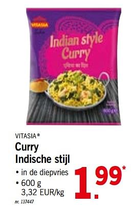 Promotions Curry indische stijl - Vitasia - Valide de 16/07/2018 à 21/07/2018 chez Lidl