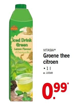 Promoties Groene thee citroen - Vitasia - Geldig van 16/07/2018 tot 21/07/2018 bij Lidl