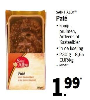 Promoties Paté - Saint Alby - Geldig van 16/07/2018 tot 21/07/2018 bij Lidl