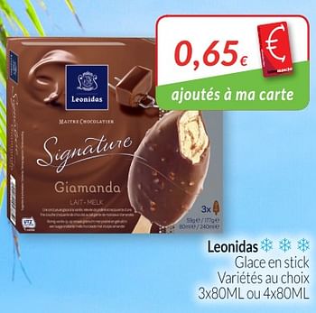 Promoties Leonidas glace en stick - Leonidas - Geldig van 01/07/2018 tot 31/07/2018 bij Intermarche