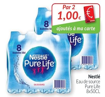 Promotions Nestlé eau de source pure life - Nestlé - Valide de 01/07/2018 à 31/07/2018 chez Intermarche