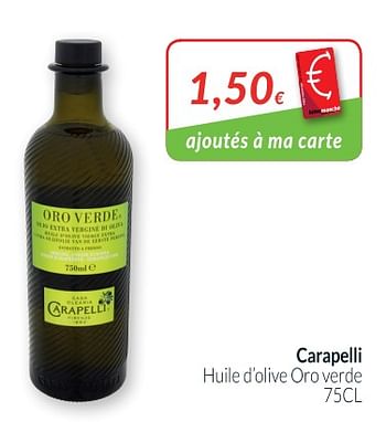 Promotions Carapelli huile d`olive oro verde - Carapelli - Valide de 01/07/2018 à 31/07/2018 chez Intermarche