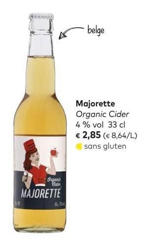 Promotions Majorette organic cider - Majorette - Valide de 04/07/2018 à 31/07/2018 chez Bioplanet