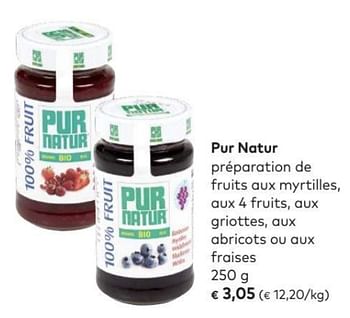 Promotions Pur natur préparation de fruits aux myrtilles - Pur Natur - Valide de 04/07/2018 à 31/07/2018 chez Bioplanet