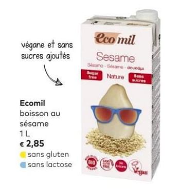 Promotions Ecomil boisson au sésame - Ecomil - Valide de 04/07/2018 à 31/07/2018 chez Bioplanet