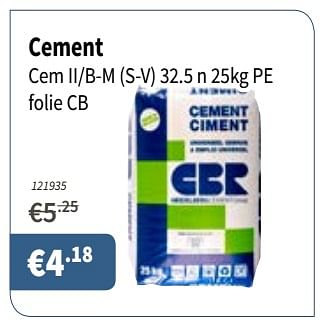 Promotions Cement cem ii-b-m - CBR - Valide de 05/07/2018 à 18/07/2018 chez Cevo Market