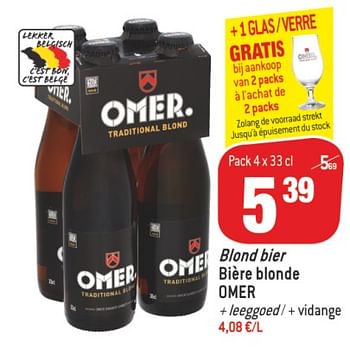 Promoties Blond bier, bière blonde, omer - Omer - Geldig van 10/07/2018 tot 17/07/2018 bij Match