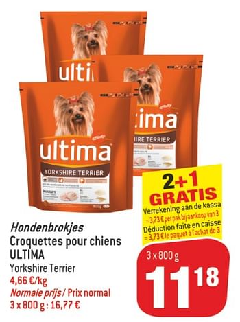 Promoties Hondenbrokjes, croquettes pour chiens - Ultima - Geldig van 10/07/2018 tot 17/07/2018 bij Match