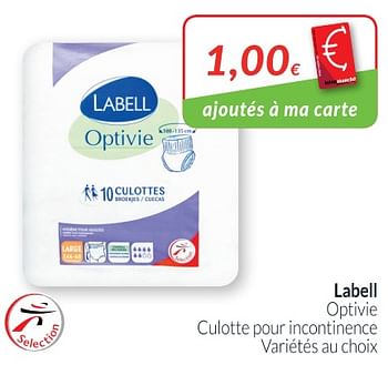 Promotions Labell optivie cu otte pour incontinence - Labell - Valide de 01/07/2018 à 31/07/2018 chez Intermarche