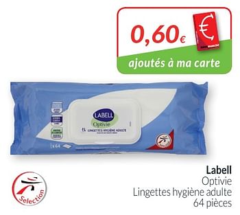 Promoties Labell optivie lingettes hygiène adulte - Labell - Geldig van 01/07/2018 tot 31/07/2018 bij Intermarche