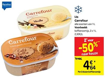 Promoties Koffieroomijs - Huismerk - Carrefour  - Geldig van 11/07/2018 tot 16/07/2018 bij Carrefour