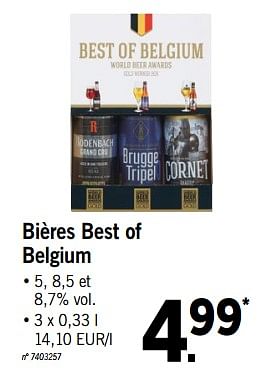 Promotions Bières best of belgium - Produit maison - Lidl - Valide de 16/07/2018 à 21/07/2018 chez Lidl