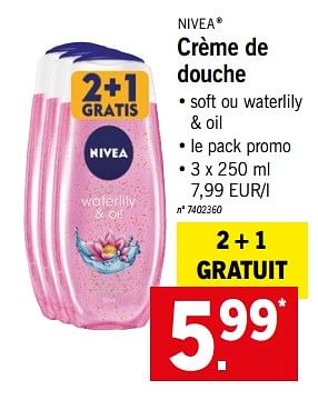 Promoties Crème de douche - Nivea - Geldig van 16/07/2018 tot 21/07/2018 bij Lidl