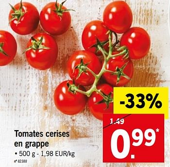 Promotions Tomates cerises en grappe - Produit maison - Lidl - Valide de 16/07/2018 à 21/07/2018 chez Lidl