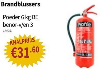 Promoties Profile brandblusser poeder 6kg be benor-v-en3 - Profile - Geldig van 05/07/2018 tot 18/07/2018 bij Cevo Market