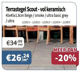 Promoties Terrastegel scout - vol keramisch - Huismerk - Cevo - Geldig van 05/07/2018 tot 18/07/2018 bij Cevo Market