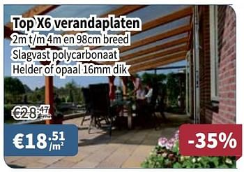 Promoties Top x6 verandaplaten - Huismerk - Cevo - Geldig van 05/07/2018 tot 18/07/2018 bij Cevo Market